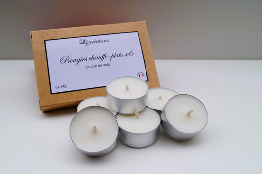 Bougies chauffe-plats x6